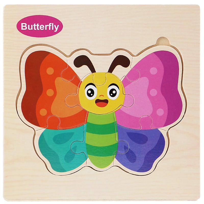 Children'S Wooden Three-Dimensional Buckle Animal Traffic Puzzle Toy Baby Enlightenment Puzzle Early Education Fun Puzzle Toy - Image 1