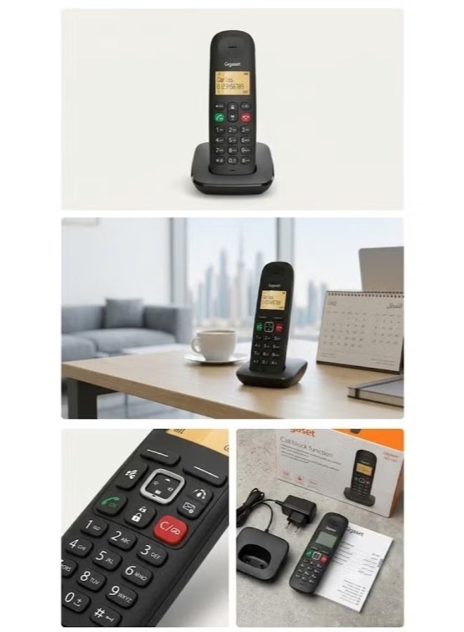 Gigaset AD100 Cordless Landline Phone with Call Block Function, Black - Image 2