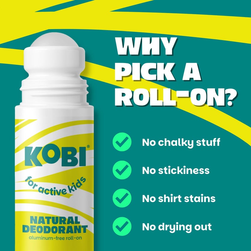 Kobi Deodorant for Active Kids, Teens, Boys, Girls - Natural, Aluminum-Free, Sport Strength - Fresh Variety 2-Pack - Image 4