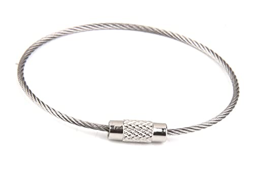Kidultz (12 Pieces Wire Rope[1.5mm thickness*170mm long] Key Ring cables Stainless Steel Pendant Circle EDC Tool Key Holder Loops for Outdoor, Hiking, Hanging Luggage Tags, Keys and ID Tag Keepers - Image 1