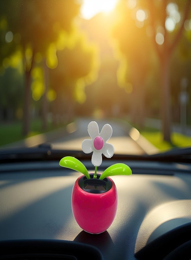 Junfamilee Rose Red Solar Dancing Flower for Car Decor Funny Gifts for Friends Solar Power Kits Car Dashboard Decorations - Funny Solar Powered Dancing Flower Pot Flower Swinging Toy Decoration - Image 4