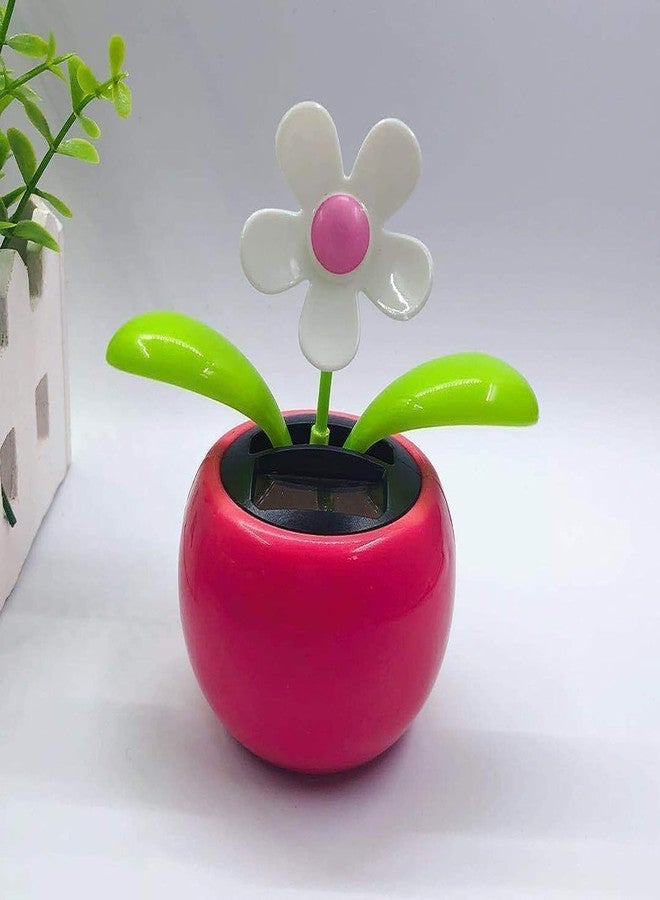 Junfamilee Rose Red Solar Dancing Flower for Car Decor Funny Gifts for Friends Solar Power Kits Car Dashboard Decorations - Funny Solar Powered Dancing Flower Pot Flower Swinging Toy Decoration - Image 1
