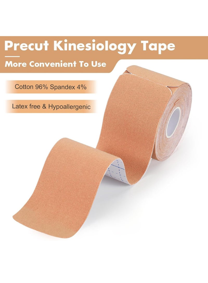 ماكدو مجموعة من قطعتين من شريط الحركة - مضاد للحساسية، علاجي، ومقاوم للماء، ومقاوم للتعرق لتخفيف آلام العضلات، والتعافي من الإصابات في صالة الألعاب الرياضية، وكرة القدم، والتنس، والسباحة - Image 3