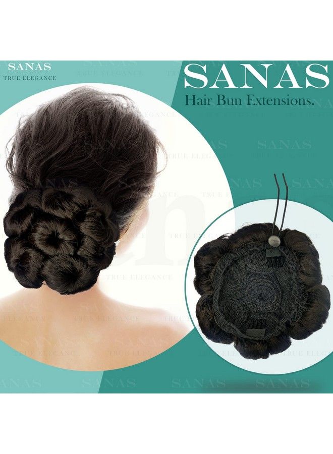 Sanas Fake Bun 1Pc Black Hair Wig Synthetic Clip In Hair Extensions Bun Wigs For Women Diy Bun Maker Ladies Hair Accessories Womens Black Bun Wig Faux Hair Bun Donut Hair Bun 1Pc - Image 5