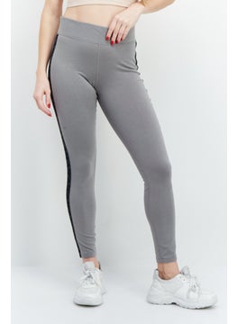 Women Sportswear Fit Brand Logo Training Tights, Grey