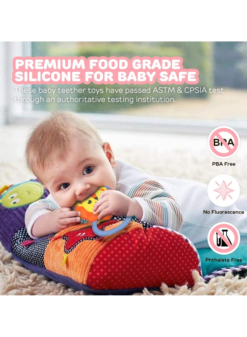 يونيكبيبي سجادة لعب للأطفال مع وسادة حماية متعددة الوظائف، وسادة بطانية للزحف، سجادة دعم وقت البطن للأطفال مع عضاضة آمنة، تساعد في تقوية العضلات ورفع الرأس للأطفال من عمر 3 أشهر وما فوق - Image 4