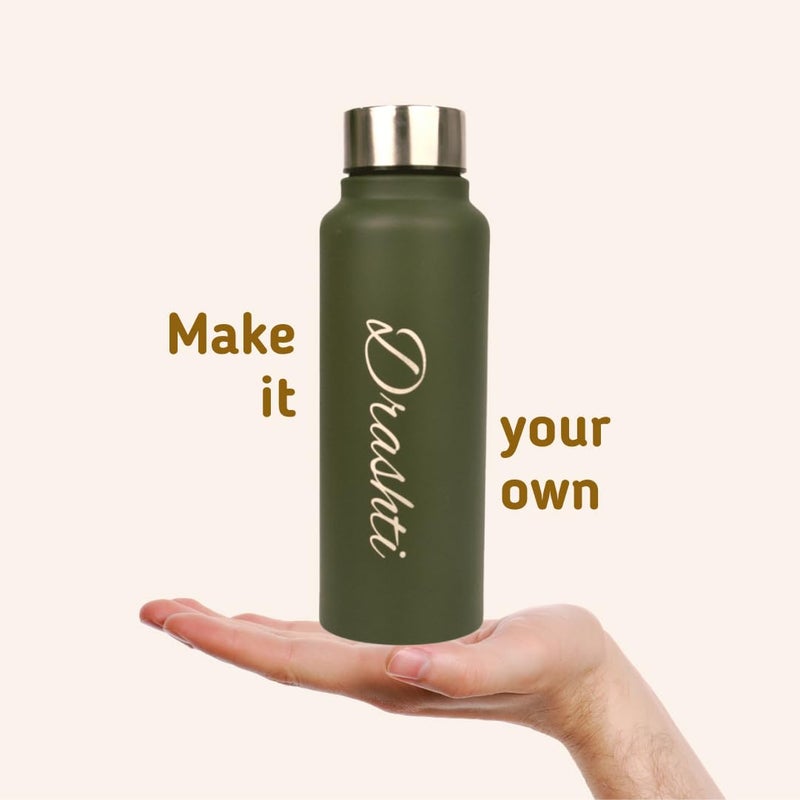 YOUR GIFT STUDIO Customized Stainless Steel Water Bottle with Mug with Name Engrave | Personalized Anniversary Couple Gift Set for Husband, Wife, Men and Women | Customized Couple Gift (Black) - Image 5