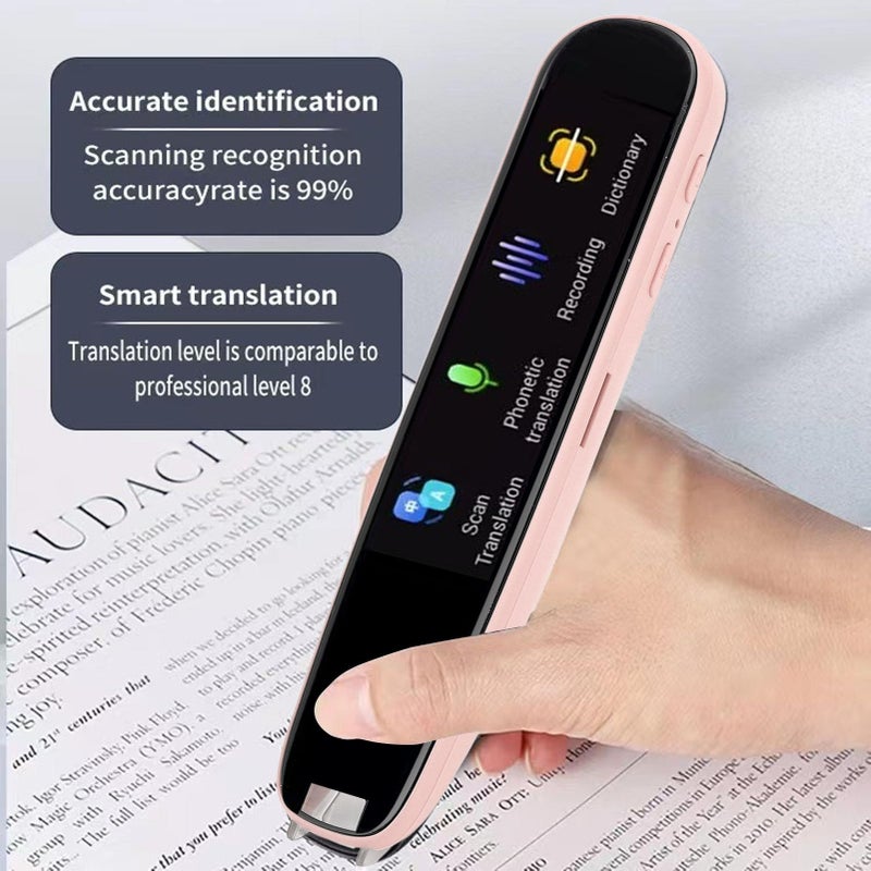 Portable 112 Language Translation Reading Pen Voice Translator Device for Students Adults Pink - Image 3
