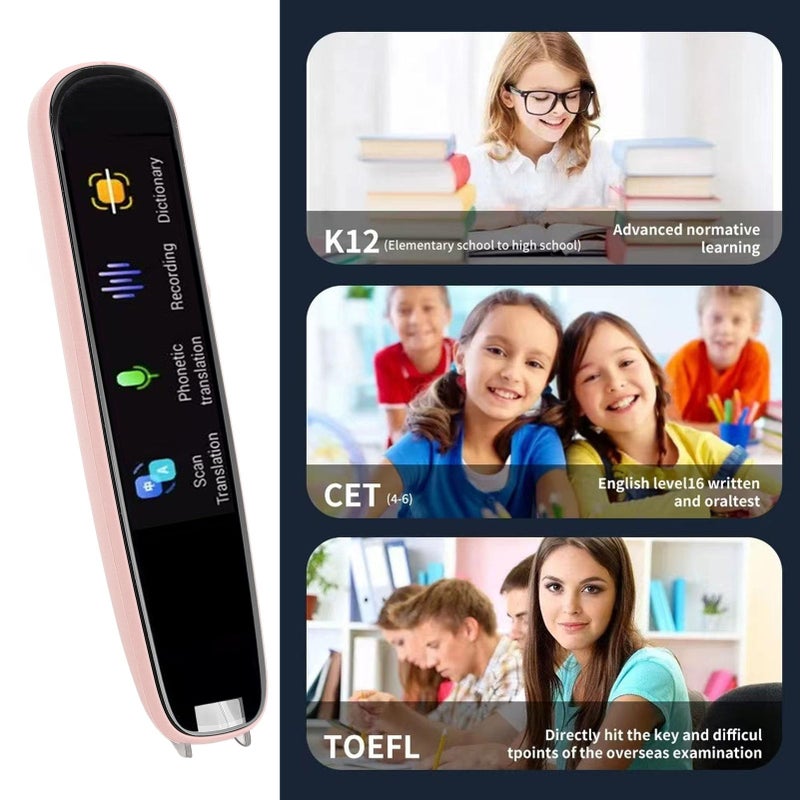 Portable 112 Language Translation Reading Pen Voice Translator Device for Students Adults Pink - Image 4
