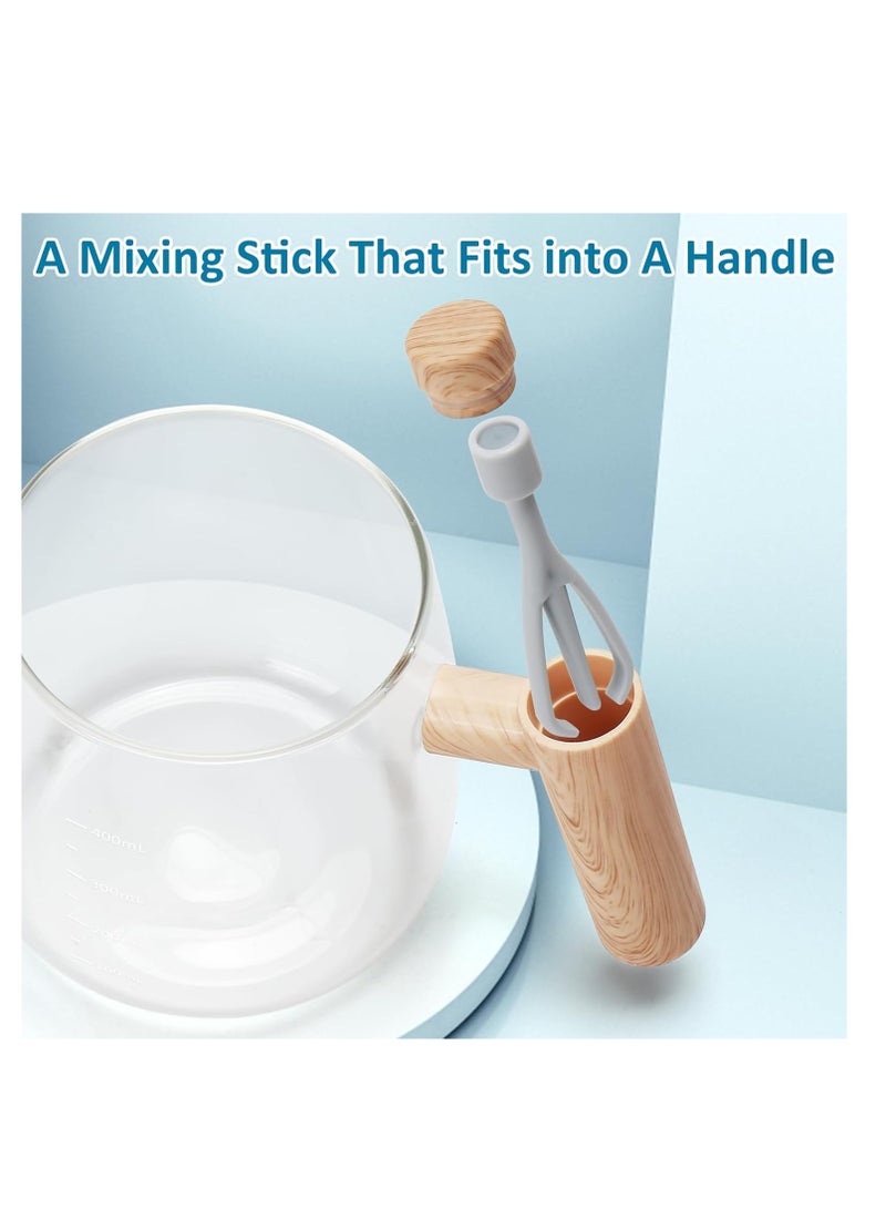 كوب بمقبض وغطاء، كوب خلط كهربائي ذاتي التحريك، كوب قهوة كهربائي عالي السرعة، كوب خلط ذاتي قابل للحمل لمسحوق بروتين الحليب والقهوة - Image 5