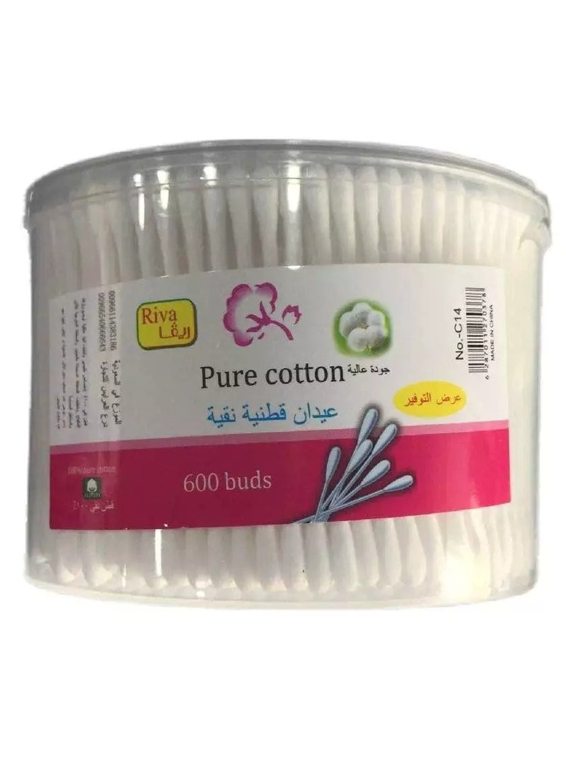Riva Pure Cotton Swabs 600 Buds  - Image 2