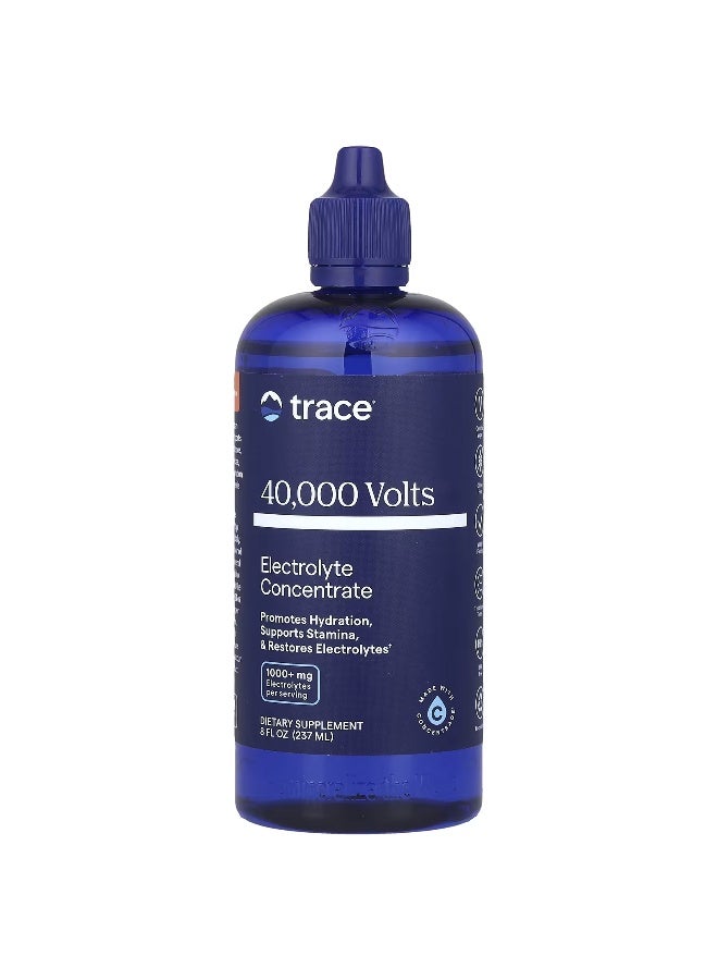 Trace Minerals Sport 40000 Volts Liquid  Electrolyte Concentrate Drops 8 Fl Oz 237 Ml