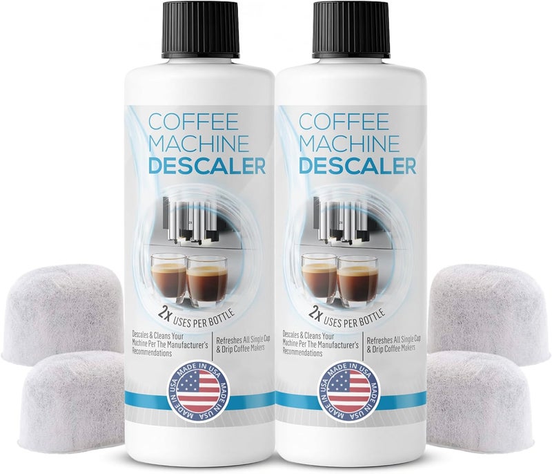FreshFlow Keurig Compatible Descaling Solution - Descaler Cleaner Concentrate Kit For All 1.0 & 2.0 K-Cup Pod Machines and Espresso Machines - (2 Bottles, 4 Uses Plus 4 Filters) - Image 5