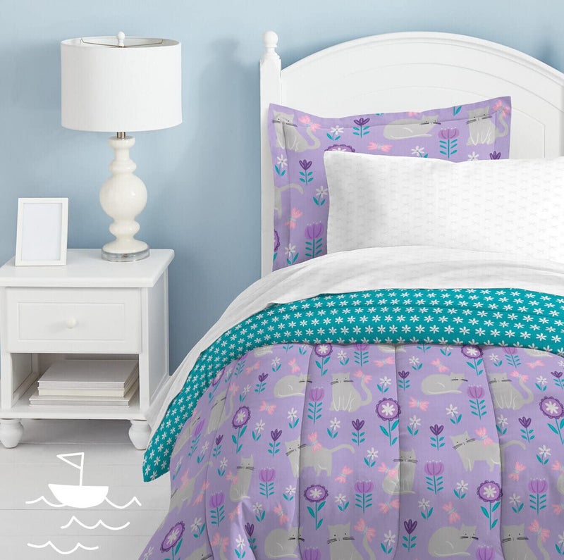 dream FACTORY dream FACTORY Cat Garden Comforter Set Twin Gray2A862601GY 