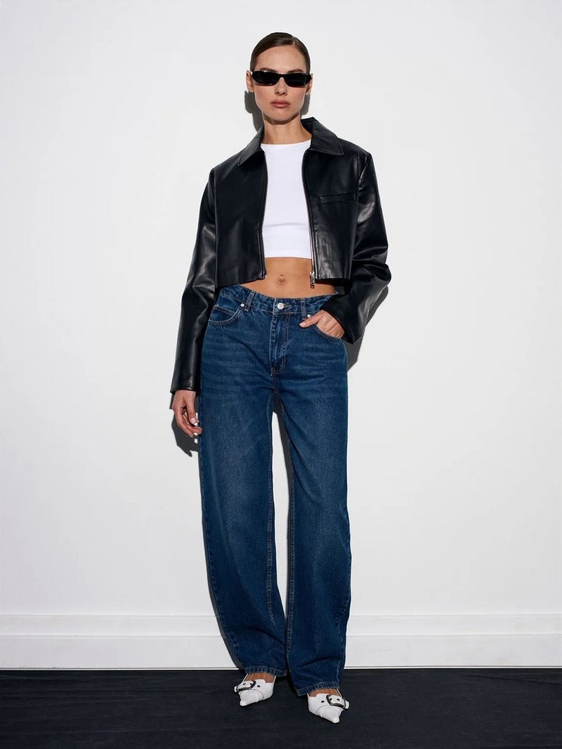 DILVIN Women’s Low-Waist Wide-Leg Jeans - Image 1