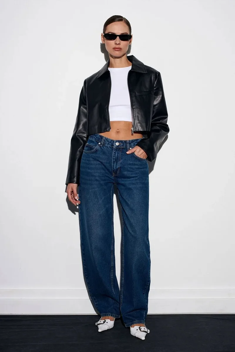 DILVIN Women’s Low-Waist Wide-Leg Jeans
