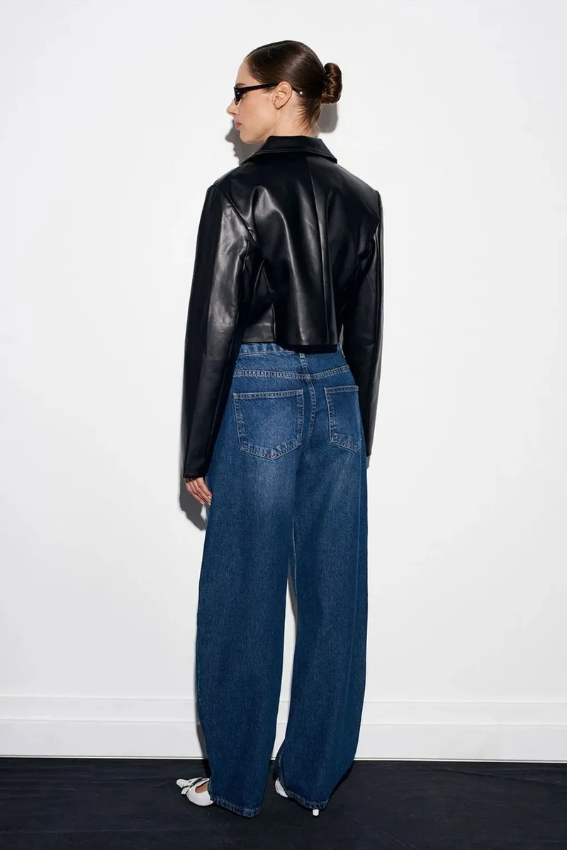 Dilvin Mid Blue Denim DILVIN Women’s Low-Waist Wide-Leg Jeans for Women | Best Price UAE
