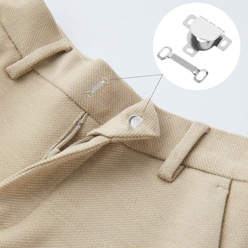 Hariendny 10 Set Hooks and Eyes Closure for Trousers, Skirt, Dress, Pants Sewing - Hook and Eye Closures for Clothing (Silver) - Image 5