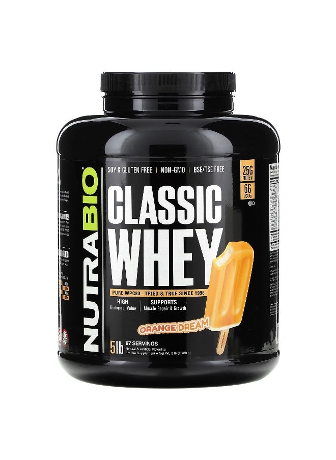NutraBio NutraBio, Classic Whey Protein, Orange Dream, 5 lb (2,268 g)  - Image 1