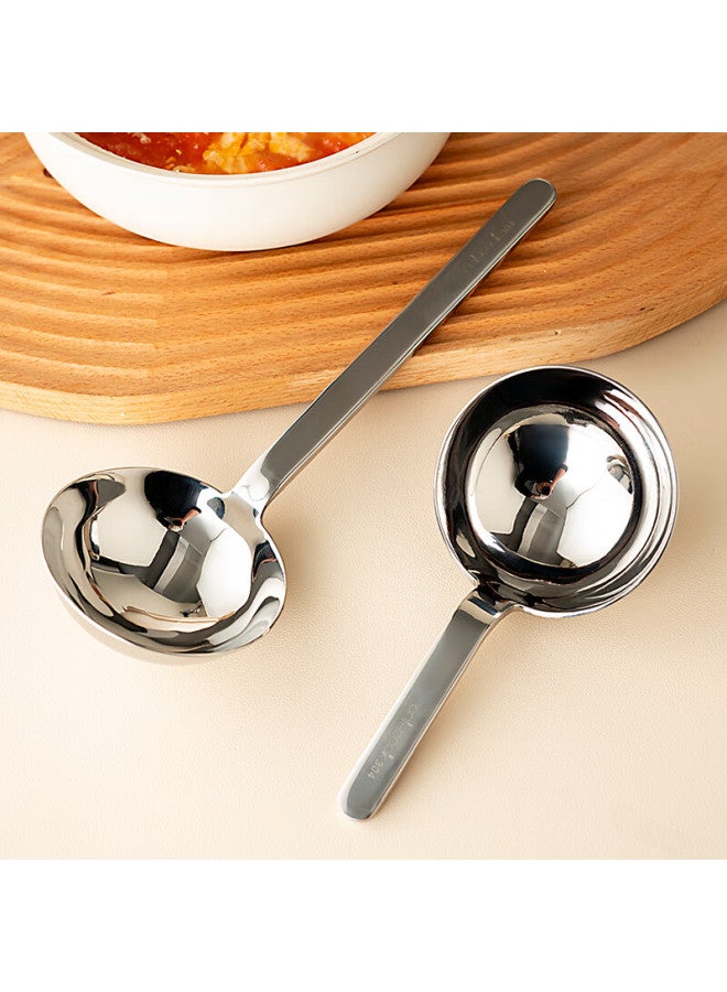 Onlycook Onlycook 304 Stainless Steel Large Soup Ladle, Household Thick Long-handled Spoon For Serving Soup And Porridge, Hot Pot Ladle, Soup Scoop - Long Handle - Image 5