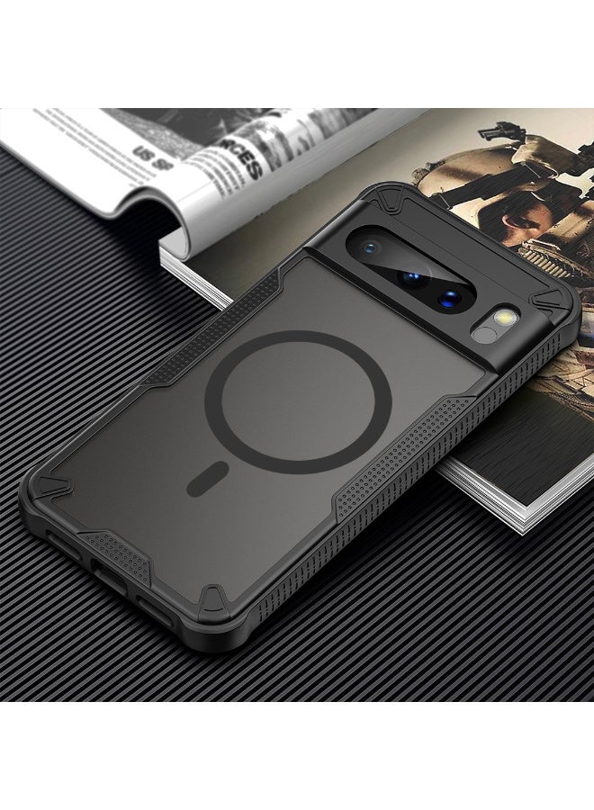 Cover For Google Pixel 8 Pro Armor Glaze Magnetic Phone Case Raised edges around the screen and camera lens help prevent scratches - Black - Image 4