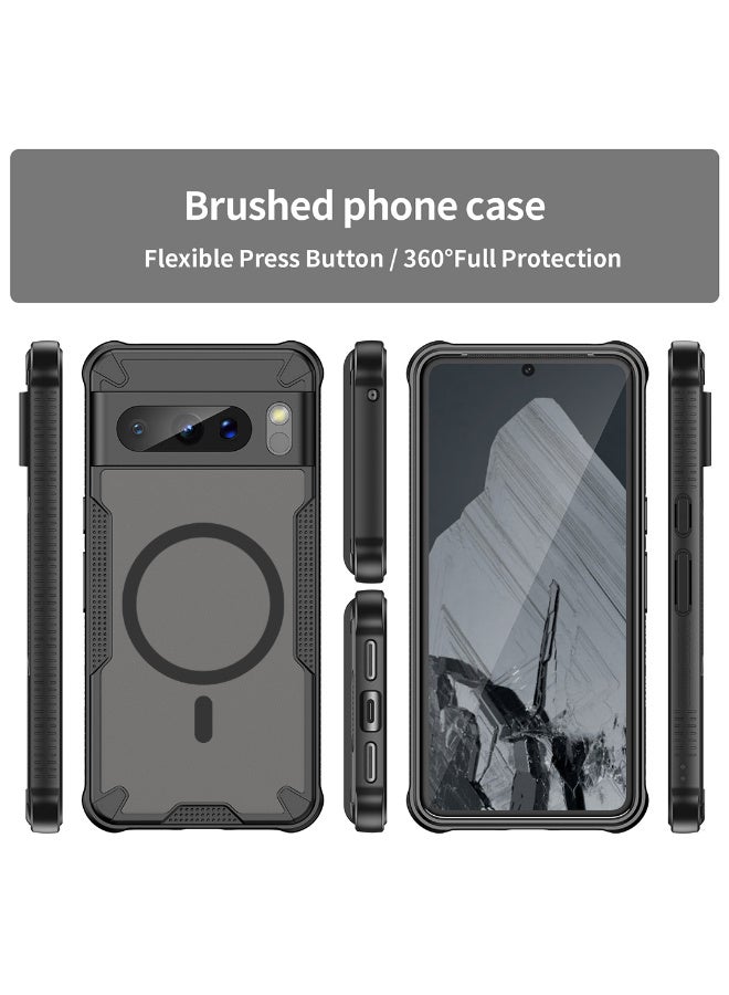 Cover For Google Pixel 8 Pro Armor Glaze Magnetic Phone Case Raised edges around the screen and camera lens help prevent scratches - Black - Image 2