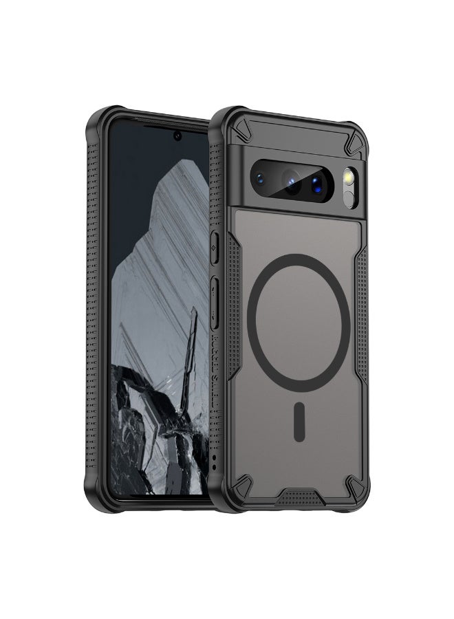 Cover For Google Pixel 8 Pro Armor Glaze Magnetic Phone Case Raised edges around the screen and camera lens help prevent scratches - Black - Image 1