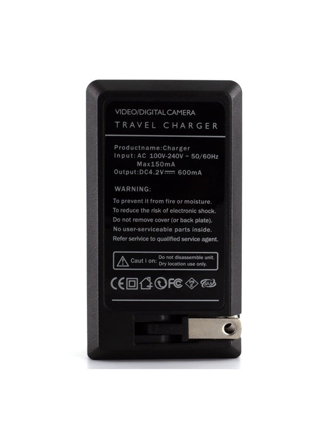 شاحن NB-4L لكاميرات PowerShot SD750 SD780 و SD1000 SD1100 و SD1400 و A2200 A3100 و IXY Digital 60 و IXUS 220 HS و Digital IXUS 70 والمزيد مع قابس قابل للطي