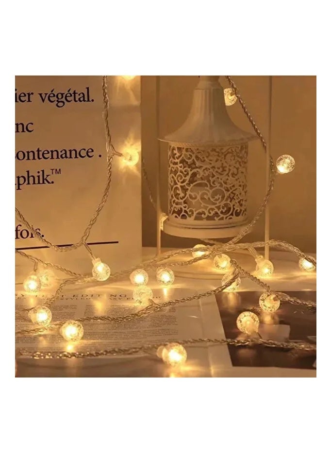 10-meter string of crystal ball lights (100 bulbs), energy-saving, for bedrooms and camping, electric operated - Image 4