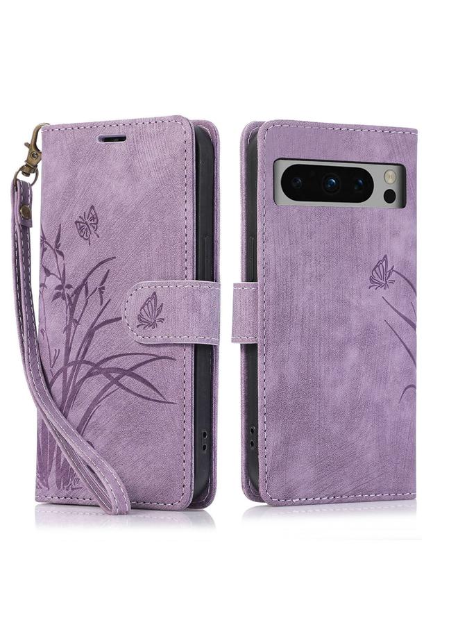 Green Tiger Case For Google Pixel 8 Pro Orchid Butterfly Embossed Leather Phone Case - Image 1