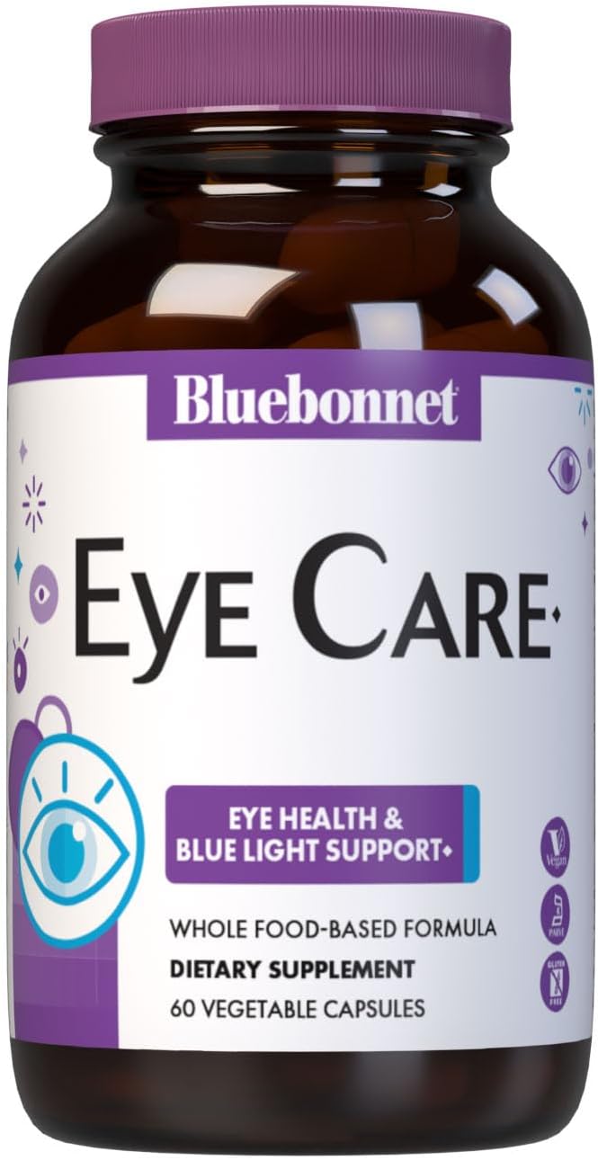 Bluebonnet Nutrition Eye Care Macular  Blue Eye Health  Blue Light Support Vegan KosherCertified GlutenFree DairyFree 60 Vegetable Capsules 30 Servings - Image 1