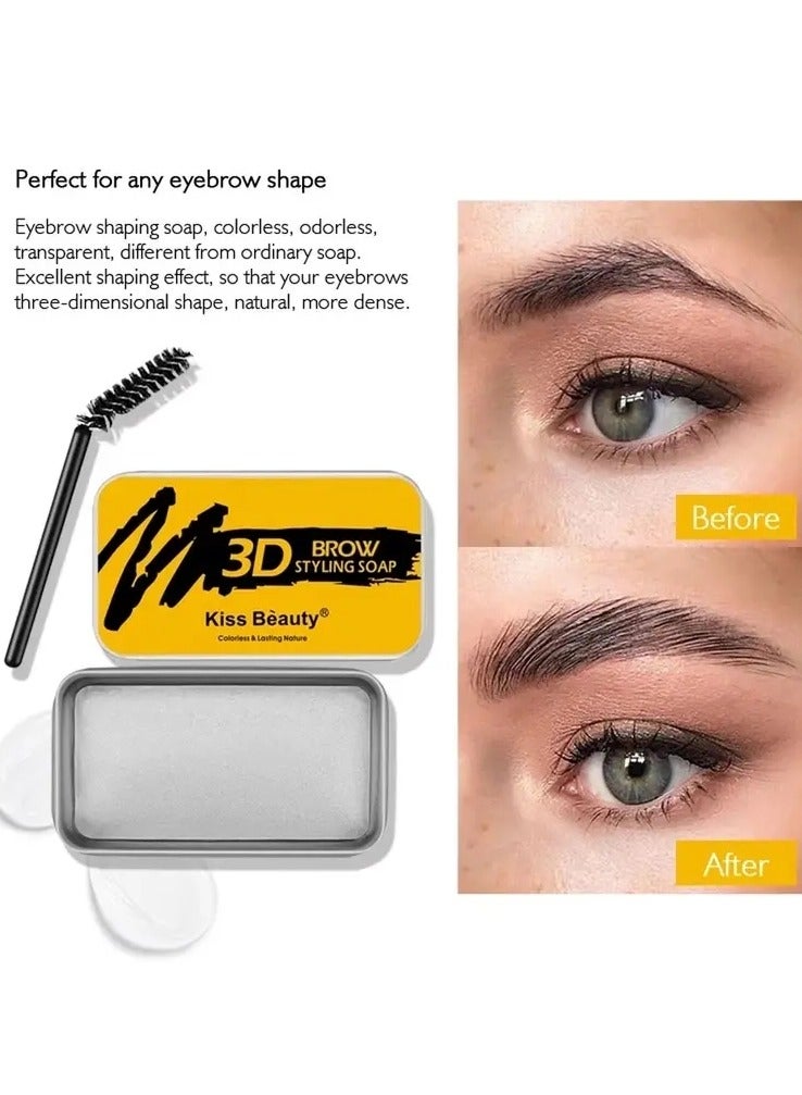 Kiss Beauty Eyebrow Soap Eyebrows Gel Eyebrow Styling Makeup Soap Brow Sculpt Lift Waterproof Transparent Stereotype Soap Brow - Image 3
