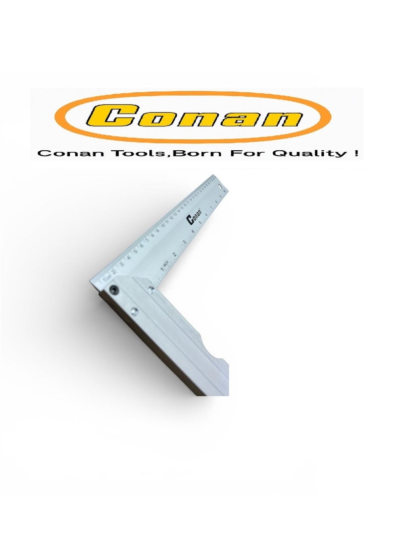 كونان مسطرة قياس وزاوية 90 درجة ألمنيوم احترافية بطول 30 سم / 12 إنش مع ميزان ماء – CONAN موديل COAS30 لقياس الزوايا والبناء والنجارة والحدادة والطلاب والمعاهد والجامعات والأعمال الهندسية - Image 4