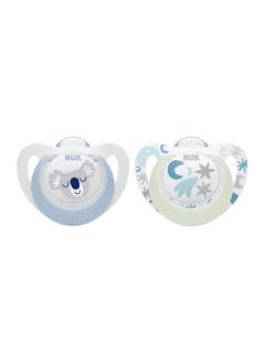 Pack Of 2 Baby Star Day And Night Silicone Soother, 0 - 6 Months, Assorted - pzsku/Z892B63AA93DF529633AEZ/45/_/1681640209/d8c351a5-7573-4b79-a55b-5fa52f97f943