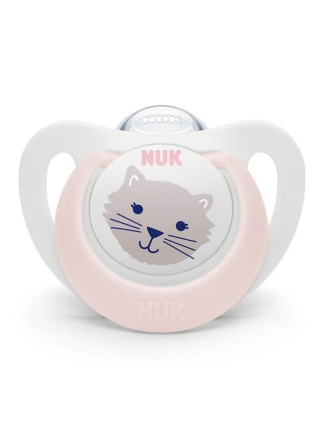 NUK Pack Of 2 Baby Star Day And Night Silicone Soother, 0 - 6 Months, Assorted