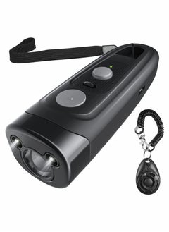 Ultrasonic Dog Dark Deterrent Dog Barking Control Devices Rechargeable Anti Barking Device Outdoor and Indoor Handheld Stop Neighbors Dog Barking 16.5ft Range LED Flashlight with Dog Clicker