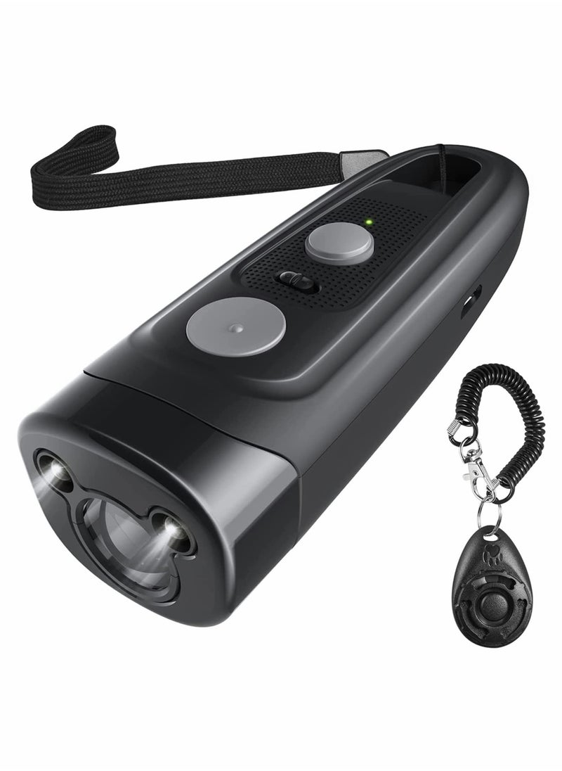 Excefore - Ultrasonic Dog Dark Deterrent Dog Barking Control Devices Rechargeable Anti Barking Device Outdoor and Indoor Handheld Stop Neighbors Dog Barking 16.5ft Range LED Flashlight with Dog Clicker - Image 1