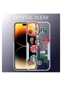 ستاربكس جراب من البولي يوريثان الحراري الشفاف مع ملصقات لهاتف Apple iPhone 14 Pro أحمر  - Image 4