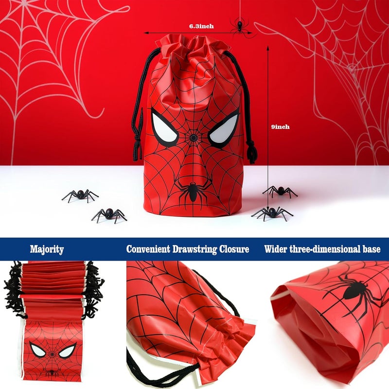 plplaaoo 30 Pcs 7 x 10Inch Spider Themed Gift Bags Spider Themed Treat Goodie Bags for Birthday Party Supplies Video Game Party Candy Bag - Image 3