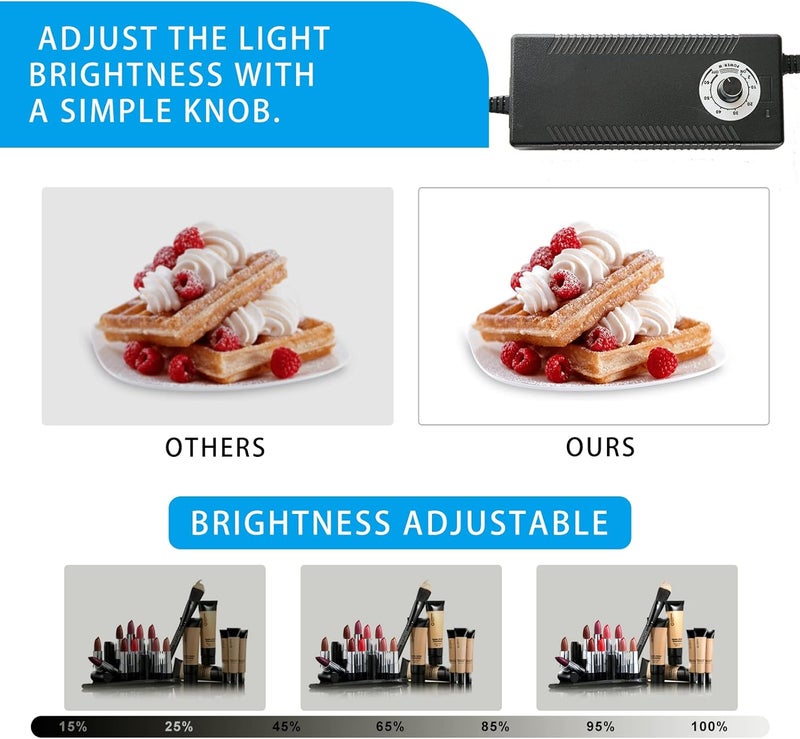 ZKEEZM Light Box Photography 24"x24" with 120LED Lights and 6 Color Backdrops Photo Box with Lights, Foldable Light Box with Adjustable Brightness, 6000-6500K Dimmable Portable Picture Box Shooting - Image 2