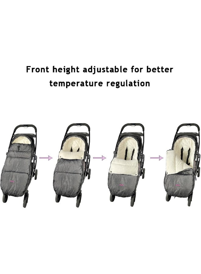 funlife Universal Stroller Footmuff, Waterproof Bunting Bag, Multi-use as Stroller Blanket footmuff Beige - Image 3