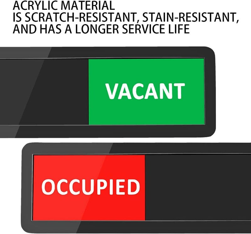 MIKMAYTOO Privacy Sign, Vacant Occupied Sign for Home Office Restroom Conference Hotels Hospital, Slider Door Indicator Tells Whether Room Vacant (115 INCH, Black) - Image 4