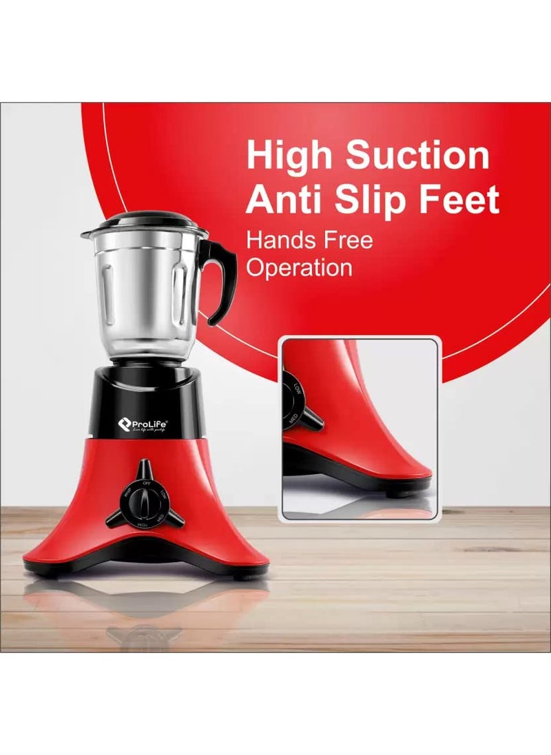 Prolife Prolife Vitara D-Max with MixPro Technology 800 W Mixer Grinder (3 Jars, Red, Black)  - Image 4