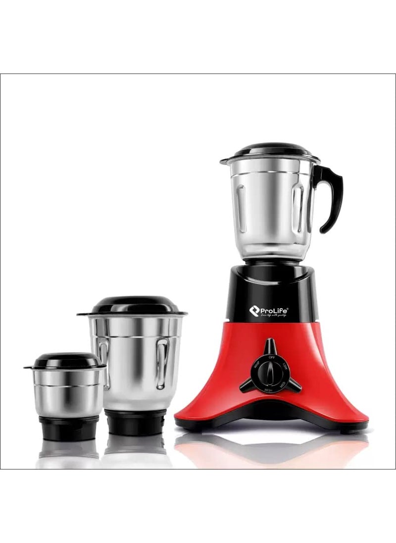 Prolife Prolife Vitara D-Max with MixPro Technology 800 W Mixer Grinder (3 Jars, Red, Black)  - Image 1