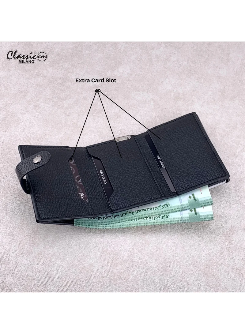 Classic Milano Black (K1808-1370#) Classic Milano RFID Blocking Faux Leather Wallet for Men and Women | Card Holder Wallet Pop-up, Credit Card Holder for Men | Wallet for Men & Women’s Card Wallet for Men | Best Price UAE