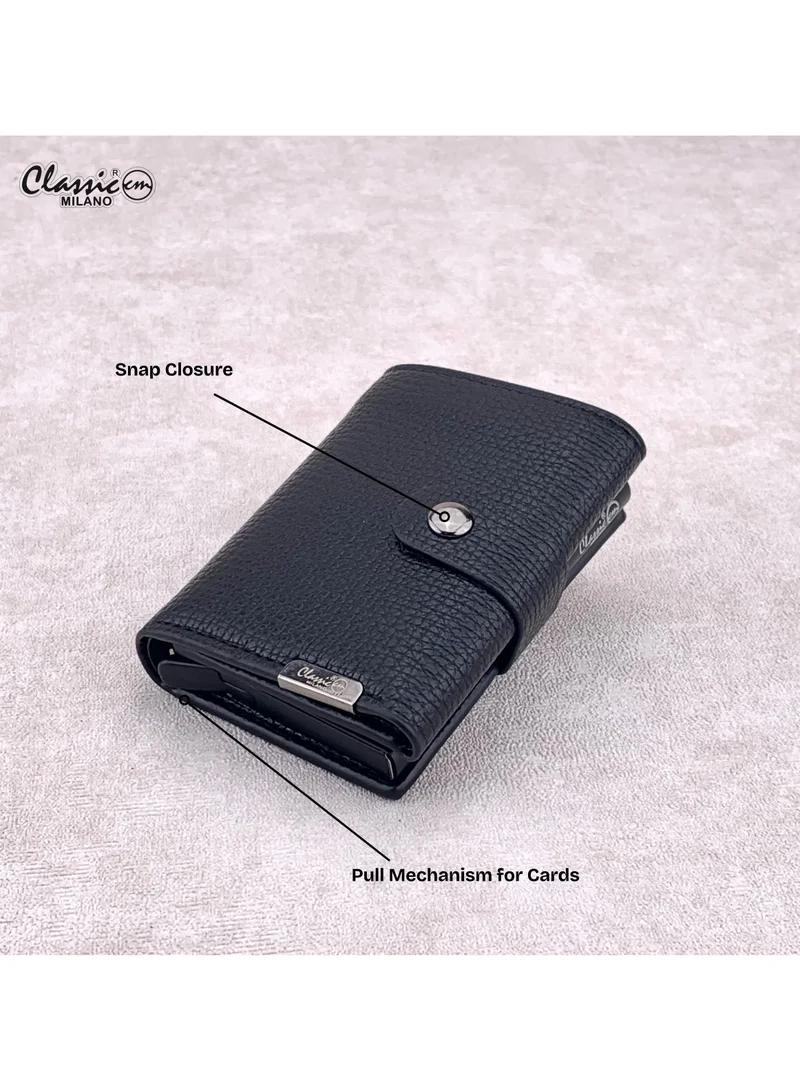 Classic Milano Black (K1808-1370#) Classic Milano RFID Blocking Faux Leather Wallet for Men and Women | Card Holder Wallet Pop-up, Credit Card Holder for Men | Wallet for Men & Women’s Card Wallet for Men | Best Price UAE