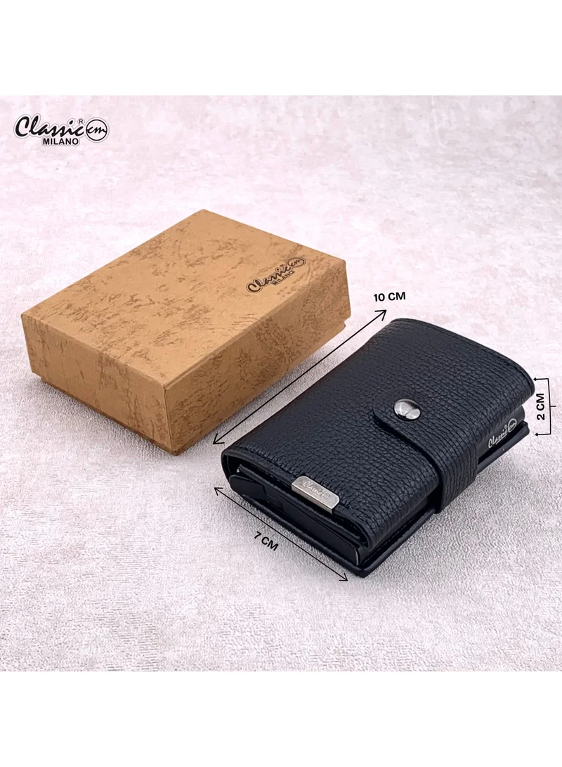 Classic Milano Black (K1808-1370#) Classic Milano RFID Blocking Faux Leather Wallet for Men and Women | Card Holder Wallet Pop-up, Credit Card Holder for Men | Wallet for Men & Women’s Card Wallet for Men | Best Price UAE