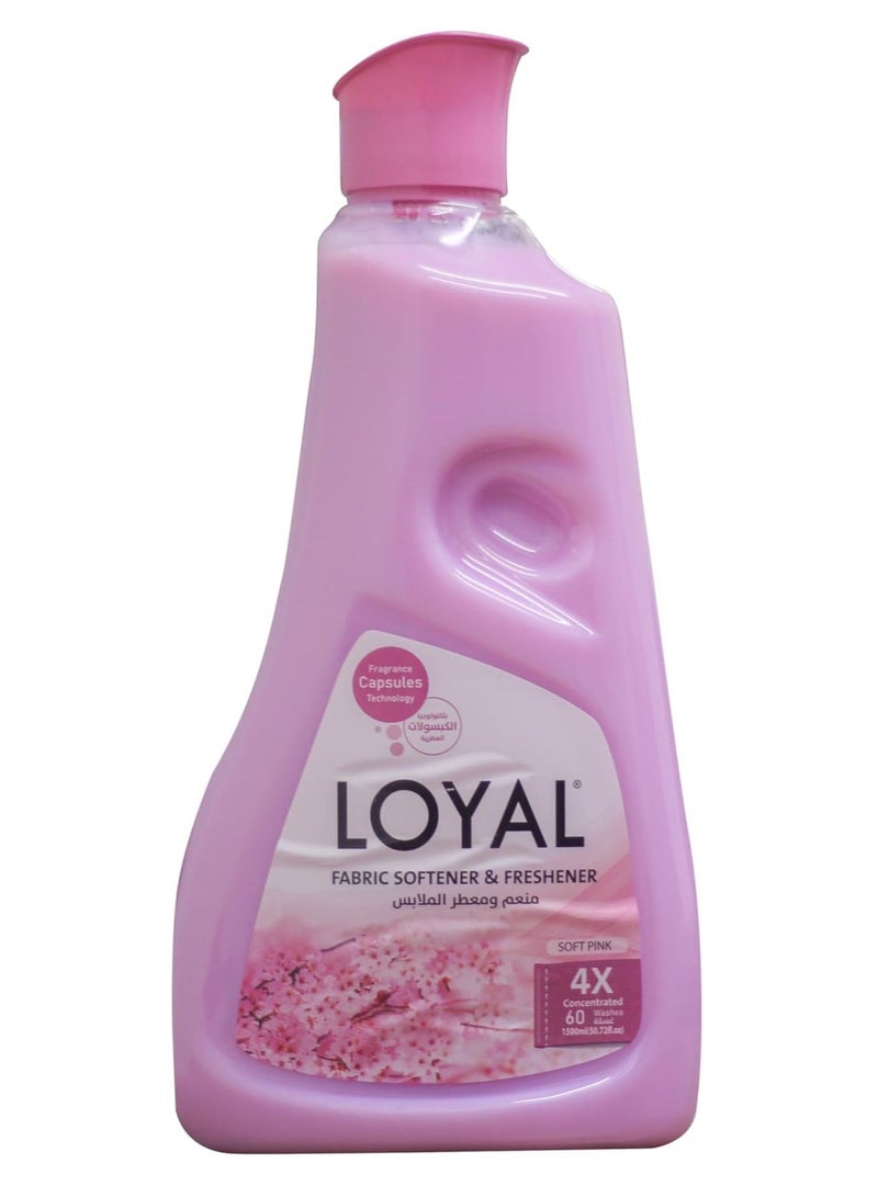 LOYAL Fabric Softener and freshner with Fragrance, 1500ml - Soft Pink - Image 1