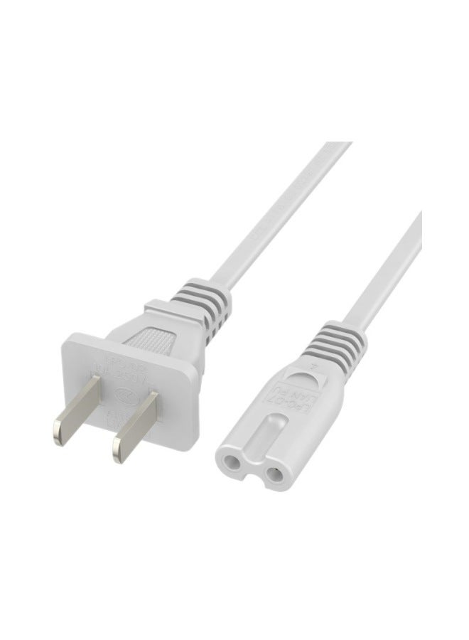 National Standard Double-hole Eight-tail Power Cord 3C Certification 2-Core Audio Printer Cable Dongguan Manufacturers Can Send On Behalf-Color:White 8 M - Image 5
