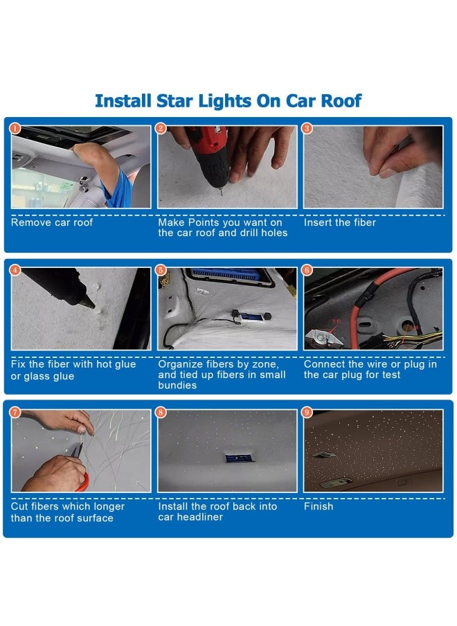 Amki - 32W Bluetooth Controlled Fiber Optic Light Star Ceiling Kit LED RGBW le Engine Driver with RF 28 Key Remote Control Crystal Cables 1000pcs0.03in16.4ft - Image 1